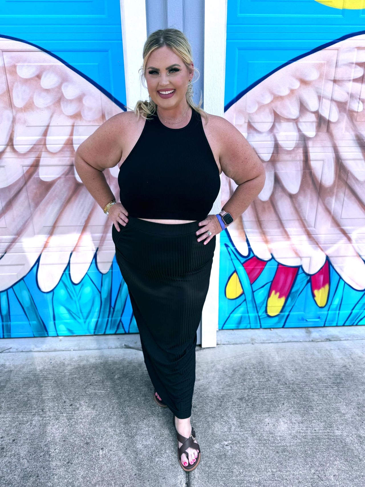 Ribbed Bodycon Maxi Skirt