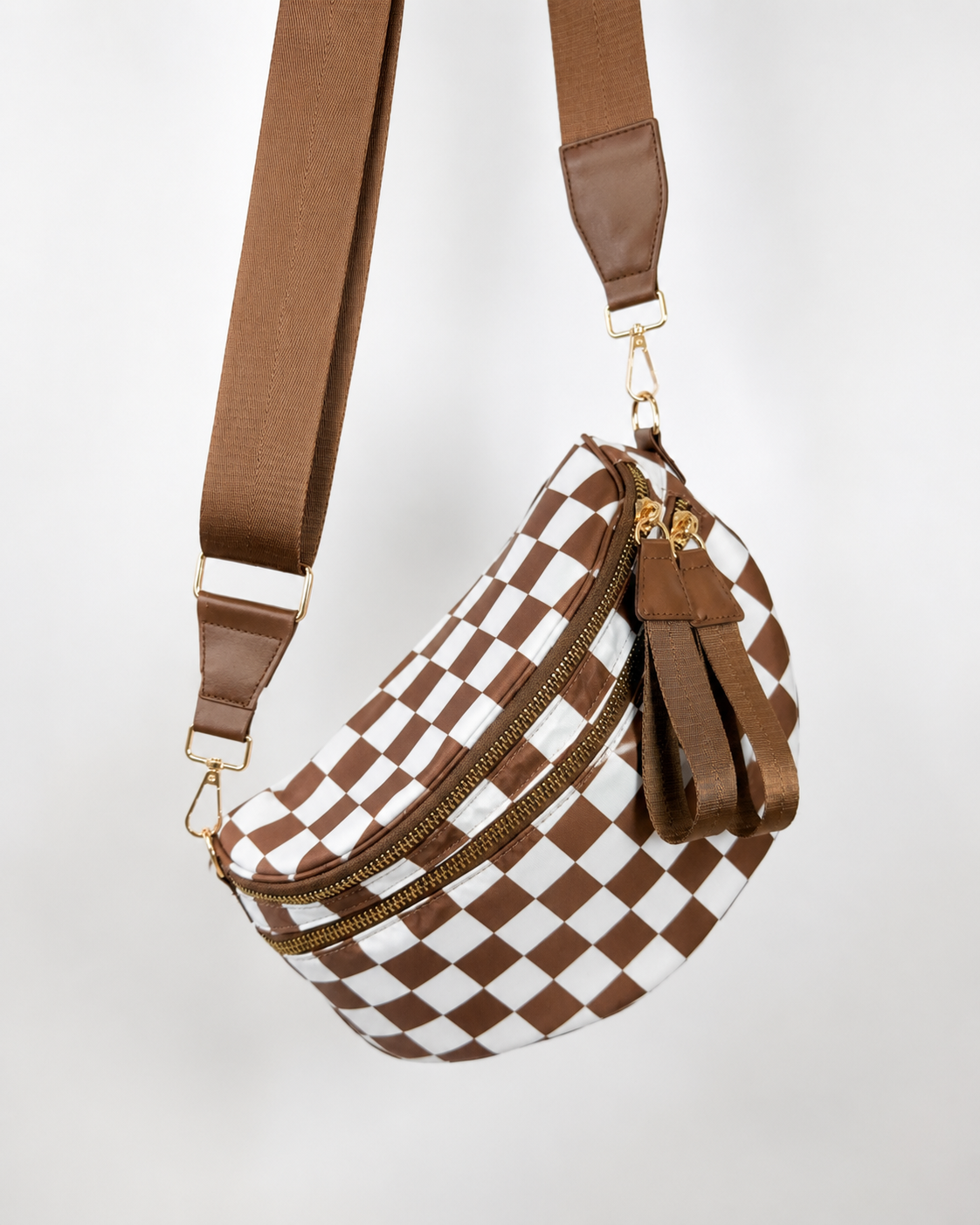 Checkered Out of Pocket Crossbody Bag