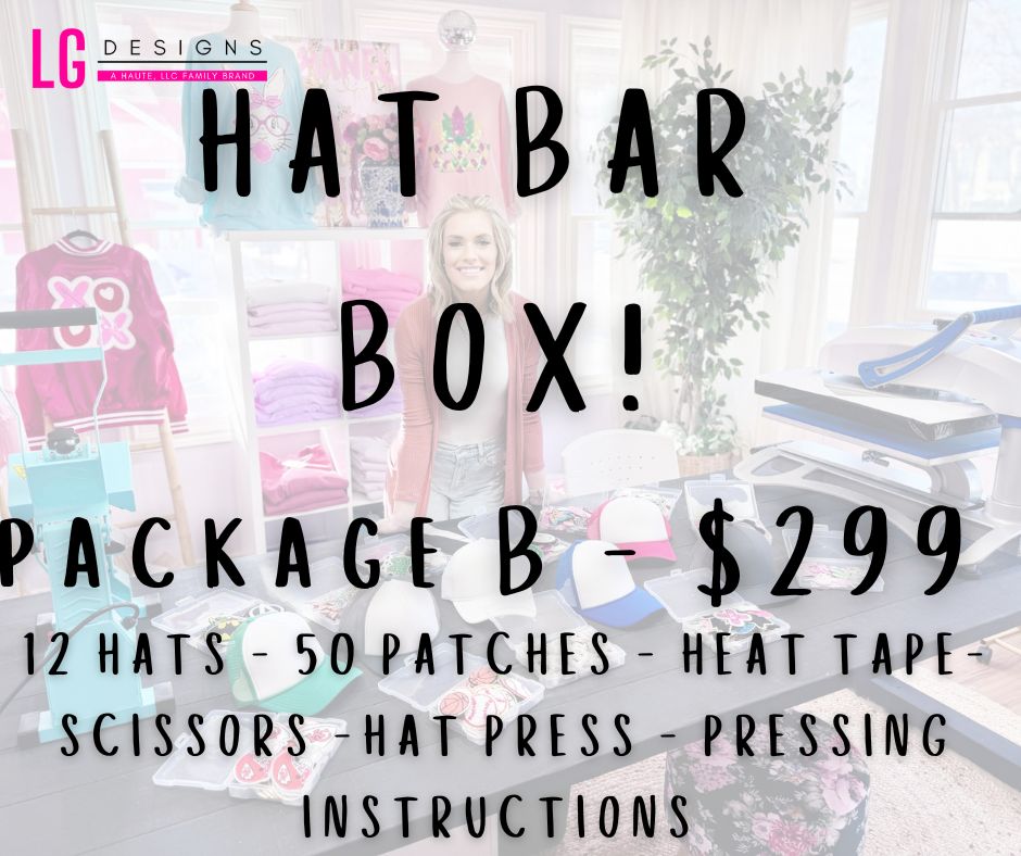 Hat Bar Box Package B *** With Colored Heat Press ***