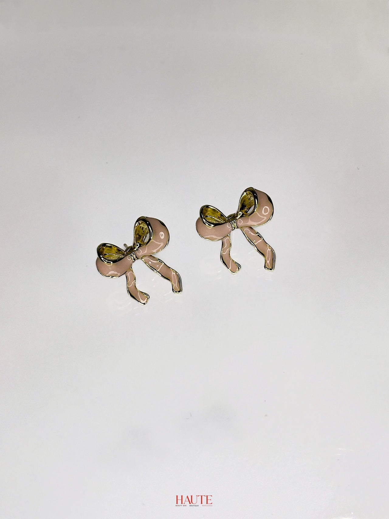 Pink Poise Bow Studs