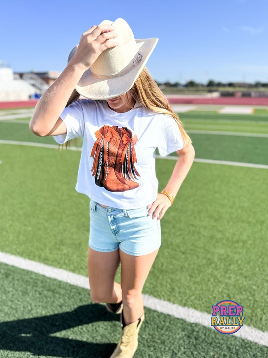 Boots & Bows Cropped Tee