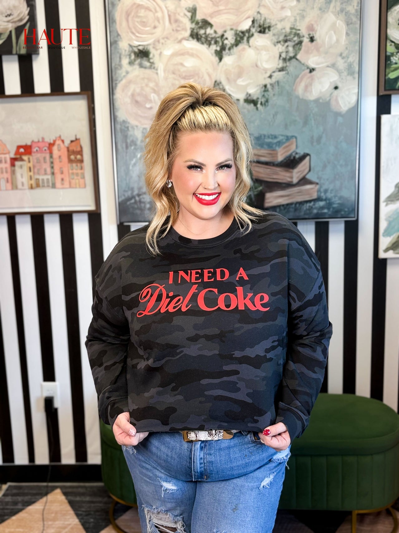 Diet Coke Mood Camo Sweatshirt