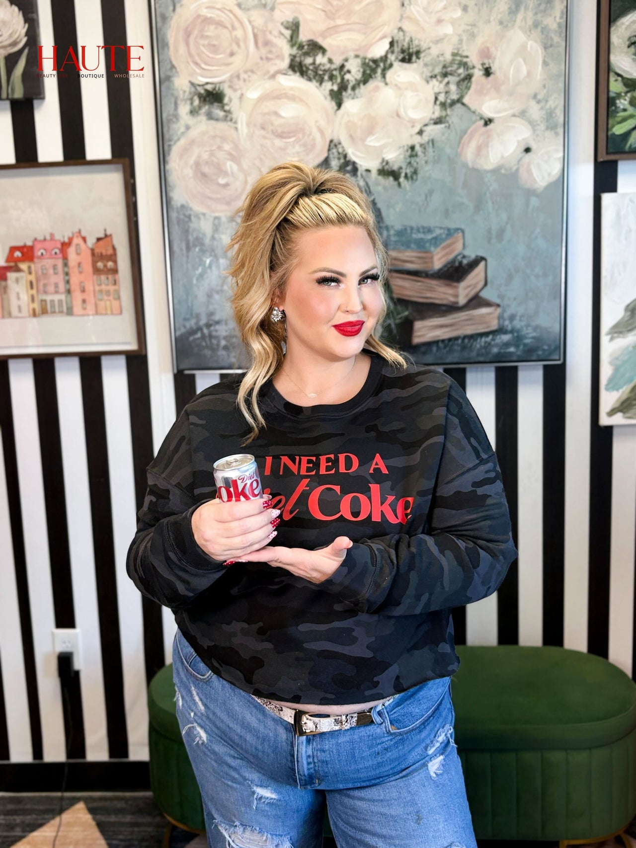 Diet Coke Mood Camo Sweatshirt