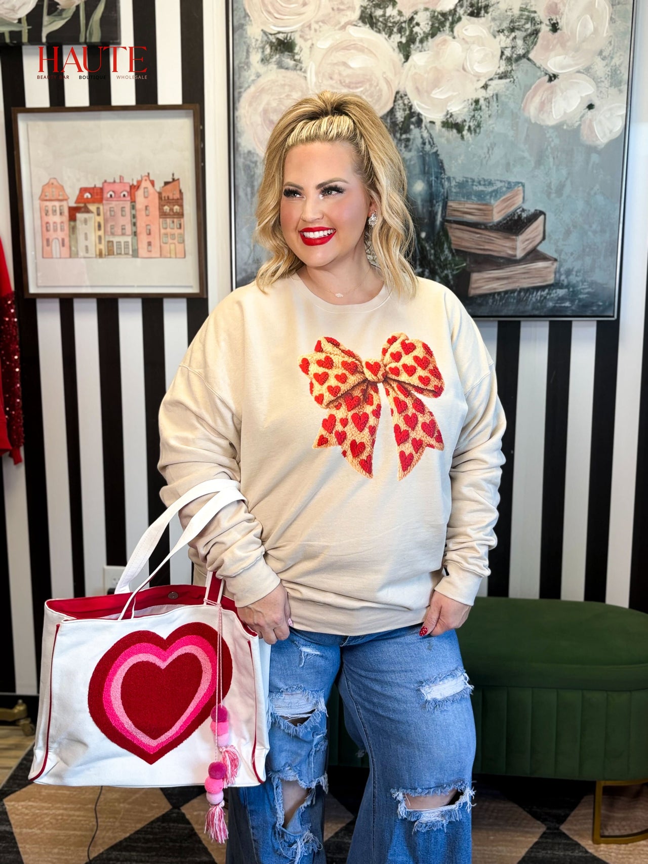 Sweetheart Bow Sweatshirt