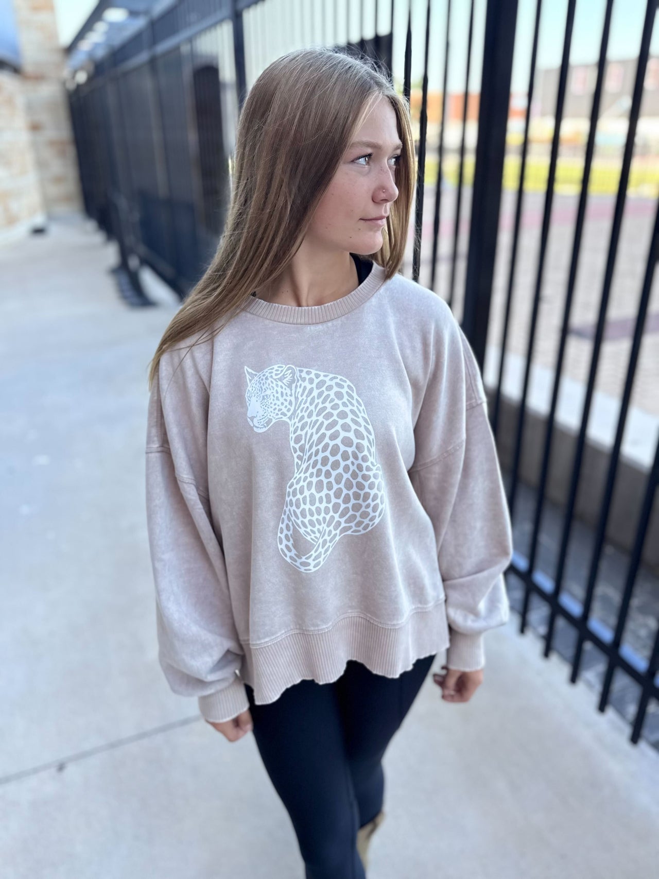 Cheetah Distressed Sweatshirt