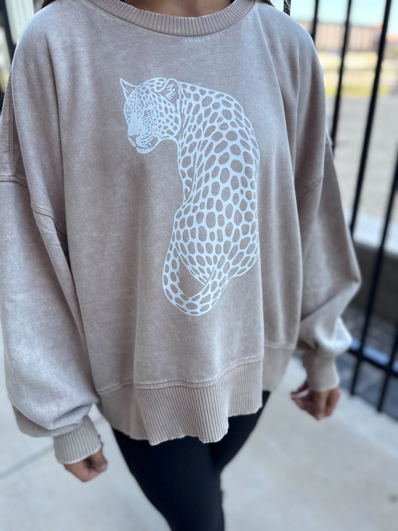 Cheetah Distressed Sweatshirt